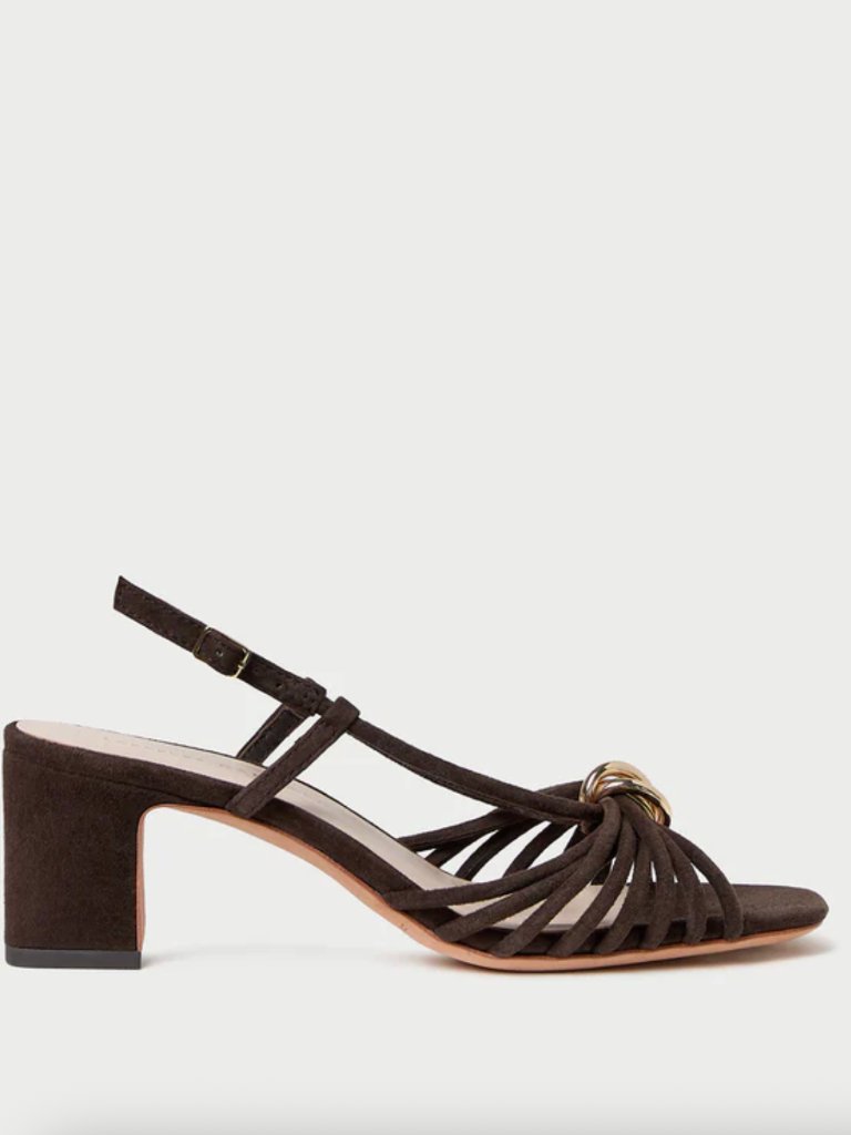 New Loeffler Randall Size 7 Minna Brown Suede Heeled Sandal